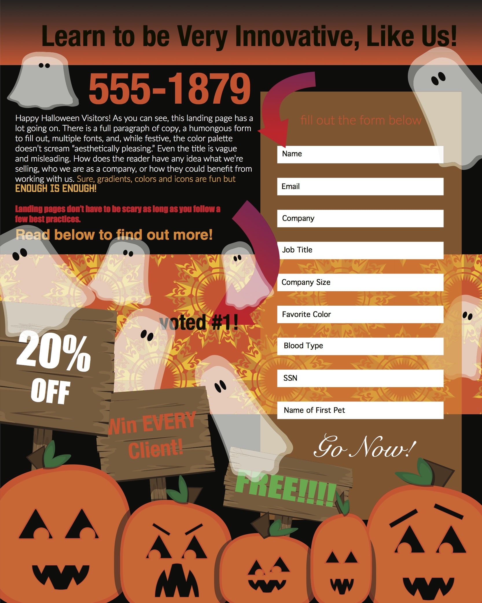 Is Your Spooky Landing Page Scaring Away Potential Leads